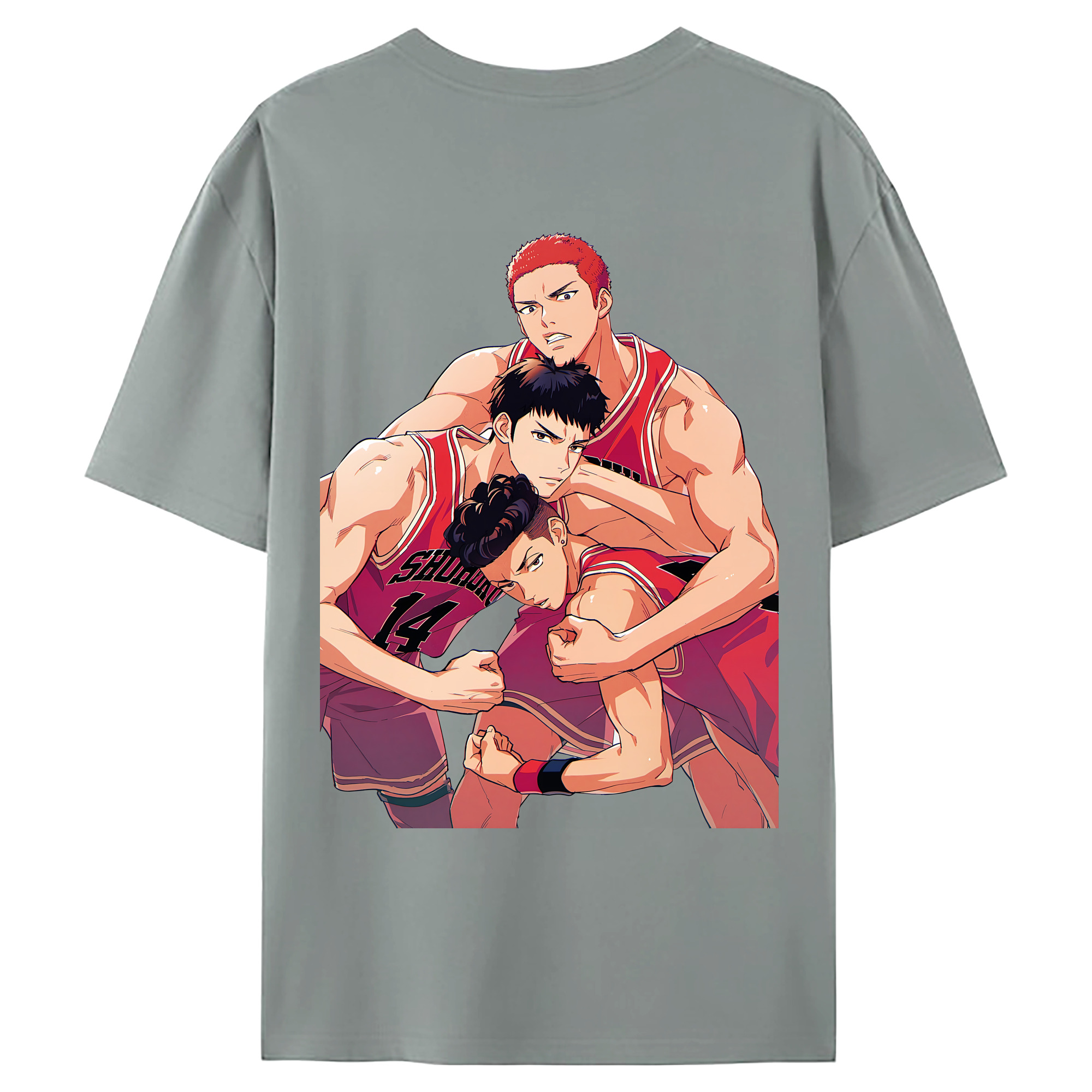 （画像用） SLAM DUNK／スラムダンク 綿100％ メンズ半袖Tシャツ（バックプリント） 通気性